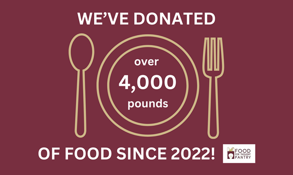 We've donated over 4,000 pounds of food since 2022!